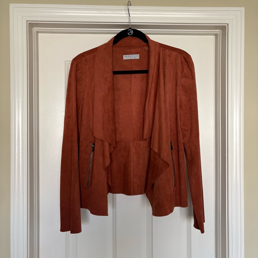 Bagatelle Collection Faux Suede Rust Colored Jacket Sz Large